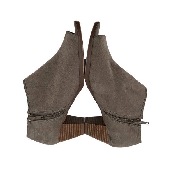 Abella Tan Suede Peep Toe Ankle Booties Size 6.5 Women’s - Picture 5 of 10